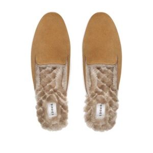 Birdie’s The Phoebe Caramel Faux Fur slipper NIB